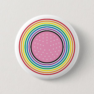 Rainbow Pride Circular Button - American Flag Insp