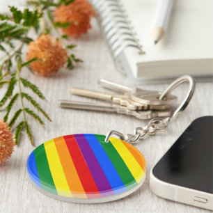 Rainbow Pride Diversity Equal Rights Inclusion Key Ring