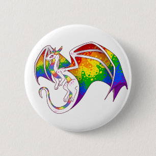 Rainbow Pride Dragon 6 Cm Round Badge