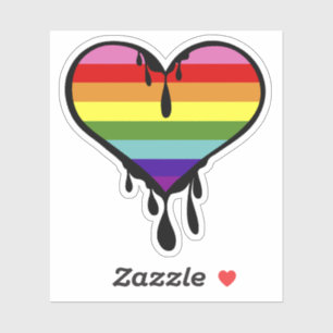 Rainbow Pride Dripping Heart