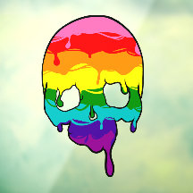 Rainbow Pride Dripping Skull