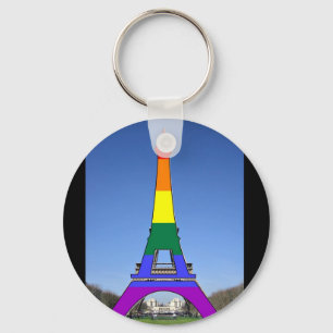 Rainbow Pride Eiffel Tower Key Ring