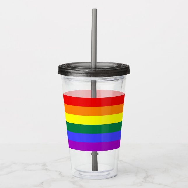Rainbow Pride Flag Acrylic Tumbler (Front)