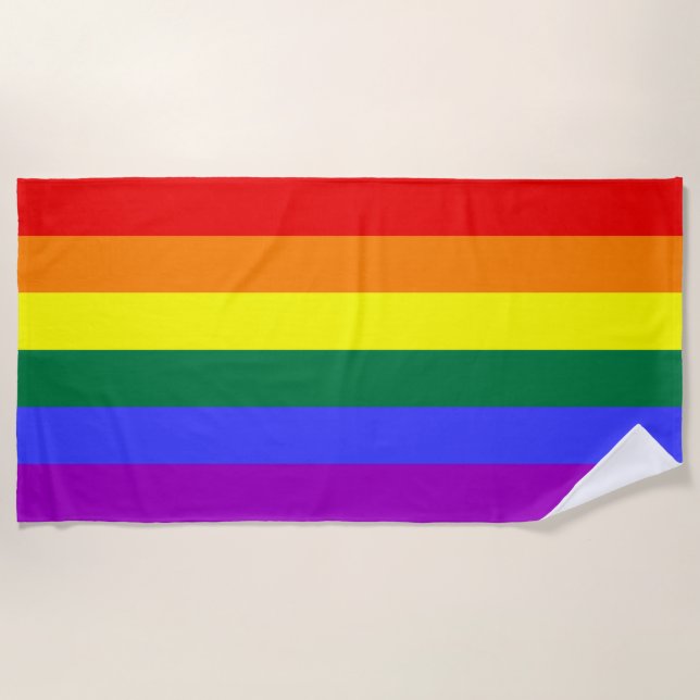 Rainbow Pride Flag Beach Towel (Front)