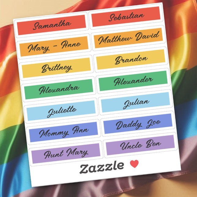 Rainbow Pride Flag Custom Guest List Names  (Creator Uploaded)