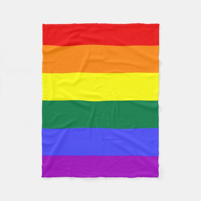 Rainbow Pride Flag Fleece Blanket (Front)