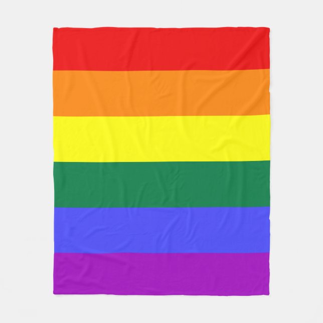 Rainbow Pride Flag Fleece Blanket (Front)