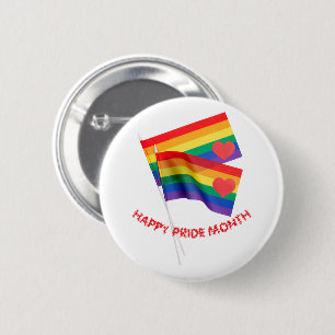 Rainbow Pride Flag Heart Love 6 Cm Round Badge