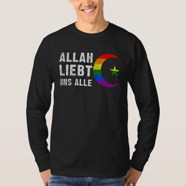 Rainbow Pride Flag Hilal crescent moon Islam 1 T-Shirt (Front)