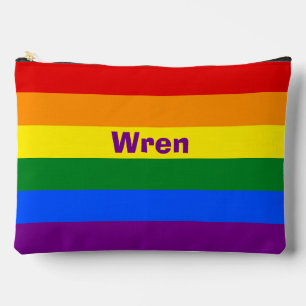 Rainbow Pride Flag Name or Monogram Accessory Pouch