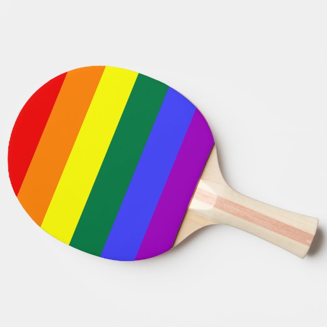 Rainbow Pride Flag Ping Pong Paddle (Side)