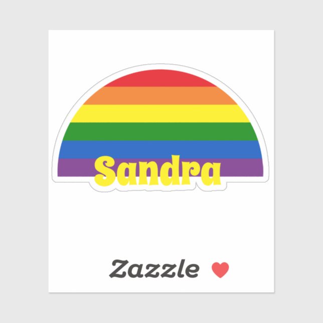 Rainbow Pride Flag Retro Sunset Personalised Text (Sheet)