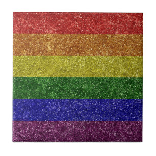 Rainbow pride flag tile
