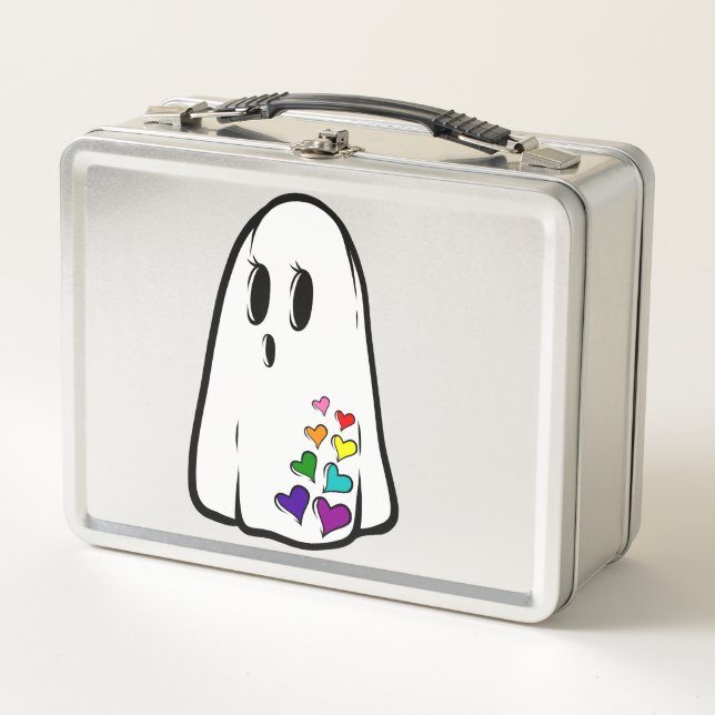 Rainbow Pride Ghost Metal Lunch Box (Front)