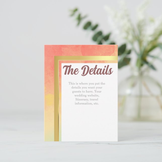Rainbow Pride Gold Frame Wedding Postcard (Standing Front)