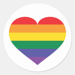 Rainbow Pride Heart Classic Round Sticker