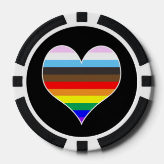 Rainbow Pride Heart Poker Chips