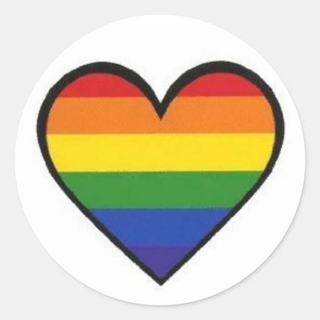 "Rainbow Pride Heart" Stickers (Front)