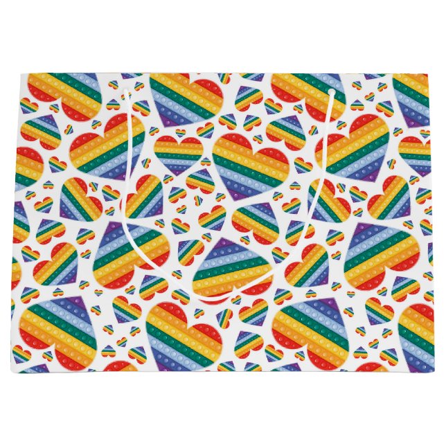 Rainbow Pride Hearts Gift Bag (Front)