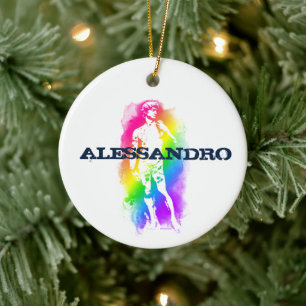 Rainbow Pride Italian personalised Ceramic Tree Decoration
