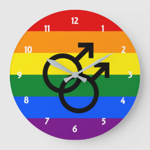 Rainbow Pride Large Clock