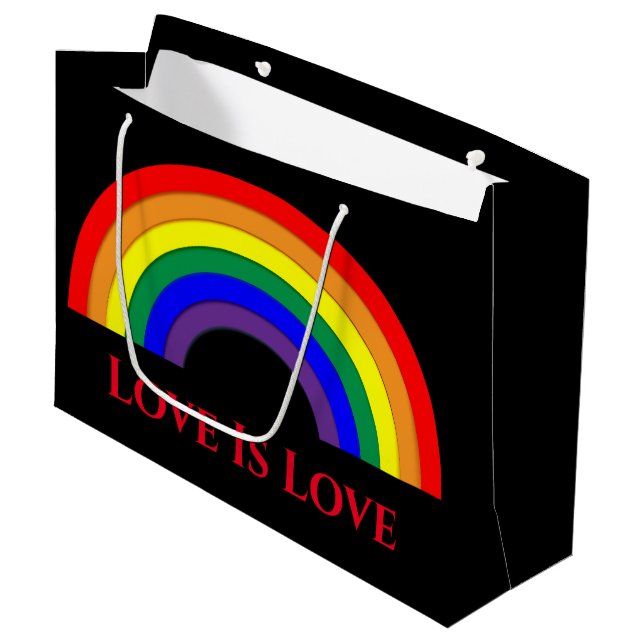 Rainbow Pride  Large Gift Bag (Front Angled)