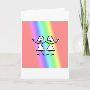 Rainbow Pride Lesbian Brides Card