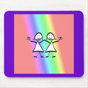 Rainbow Pride Lesbian Brides Mouse Pad