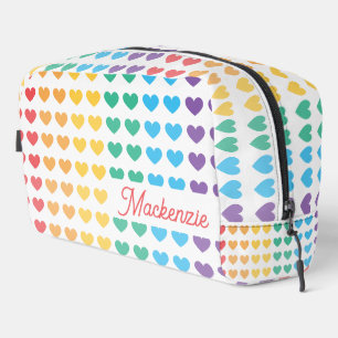 Rainbow Pride LGBT Love Heart Personalised Dopp Kit