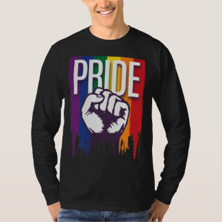 Rainbow Pride LGBTQ Flag Power to the People Fist  T-Shirt