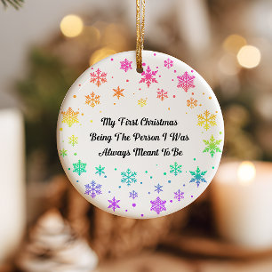 Rainbow Pride LGBTQ Holiday Christmas Ornament