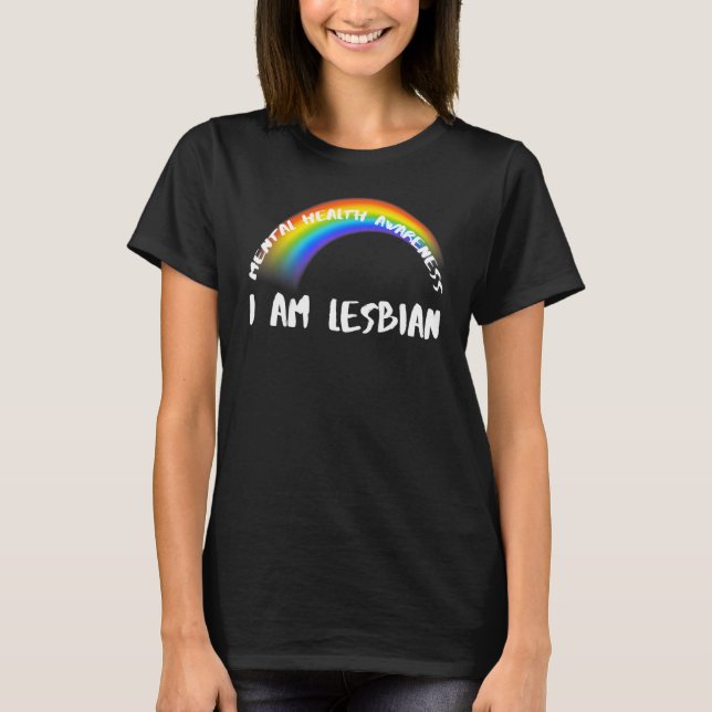 Rainbow Pride Lgbtq  I Am Lesbian T-Shirt (Front)