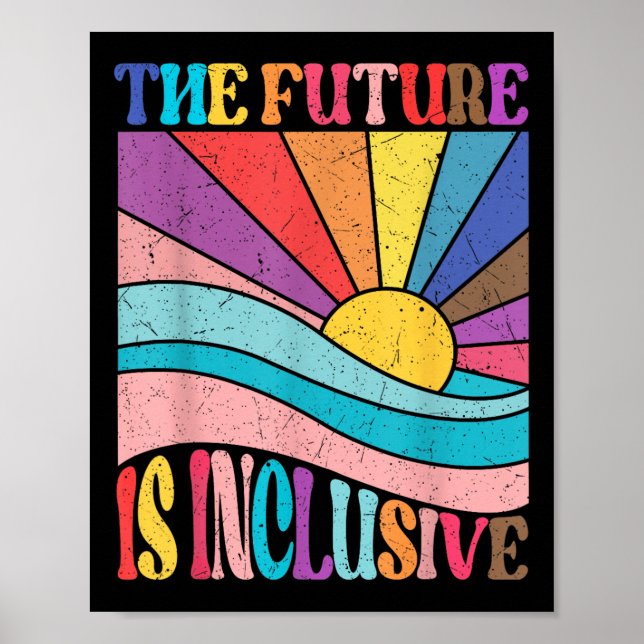 Rainbow Pride Lgbtq The Future Is Inclusive Social Poster (Front)