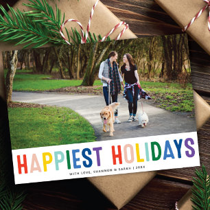 Rainbow Pride LGTBQ Happiest Holidays   Photo Card