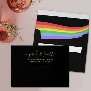 Rainbow Pride LGTBQ Wedding Love is Love Envelope