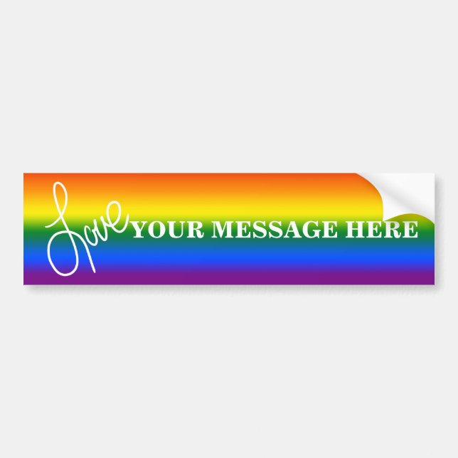 Rainbow Pride Love Bumper Sticker (Front)