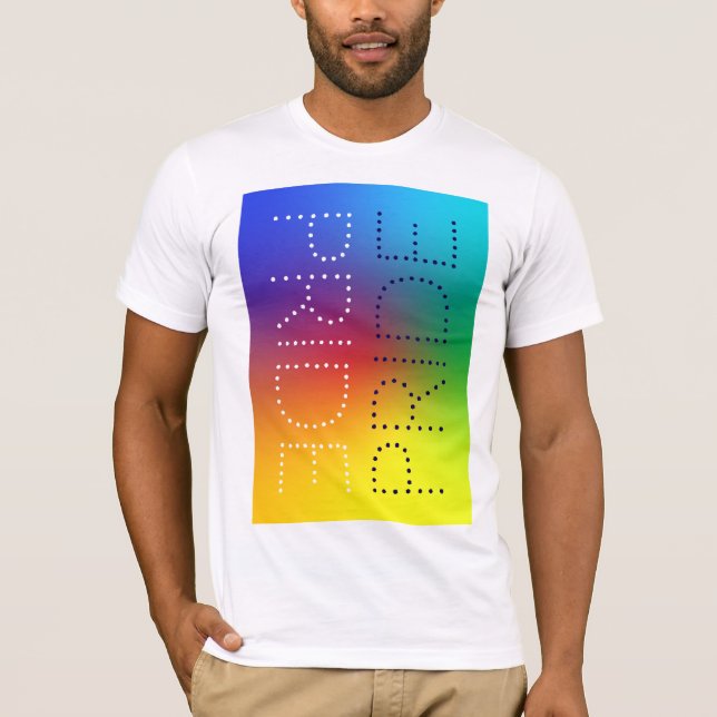 Rainbow Pride Love Chic Typography Personalised T-Shirt (Front)