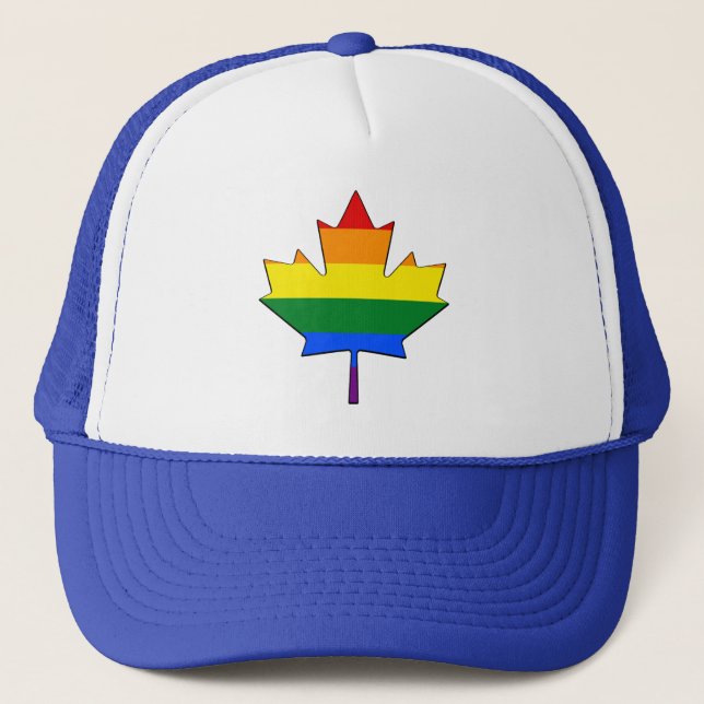 Rainbow pride maple leaf Hat (Front)