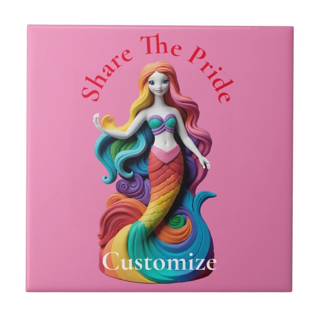Rainbow Pride Mermaid Thunder_Cove  Tile (Front)
