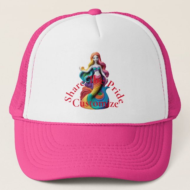 Rainbow Pride Mermaid Thunder_Cove  Trucker Hat (Front)