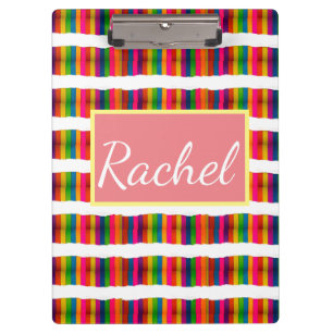 Rainbow pride month back to school add name text clipboard