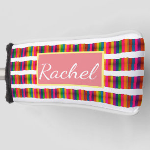 Rainbow pride month back to school add name text golf head cover