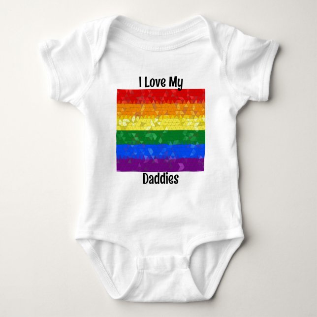 Rainbow Pride Mosaic Flag Baby Bodysuit (Front)