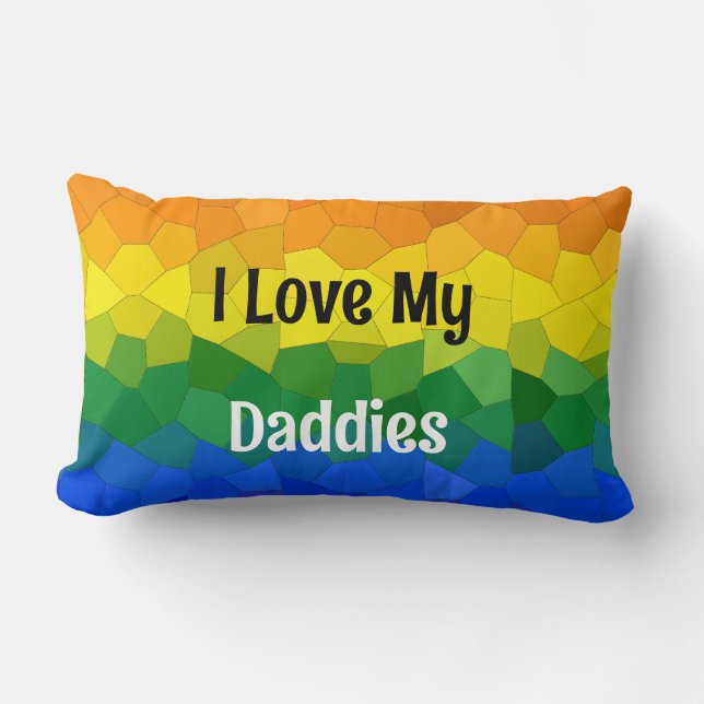 Rainbow Pride Mosaic Flag Throw Pillow (Front)