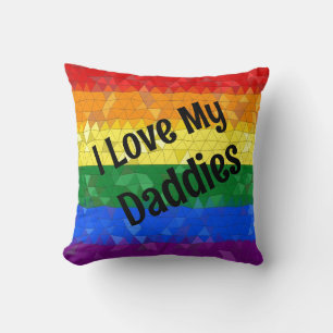 Rainbow Pride Mosaic Love Daddies Cushion