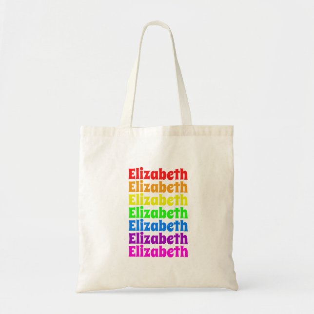 Rainbow Pride Name Tote Bag (Front)