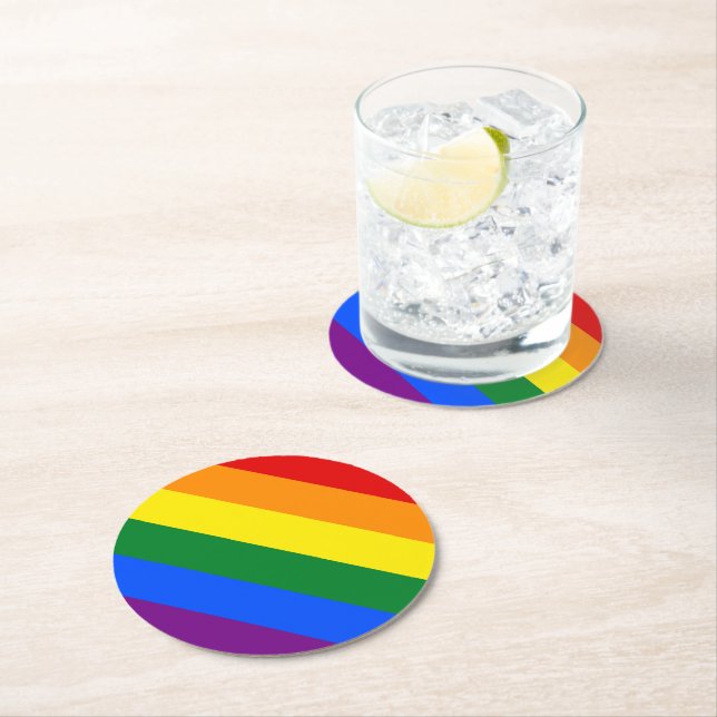 Rainbow Pride Paper Coaster (Insitu)
