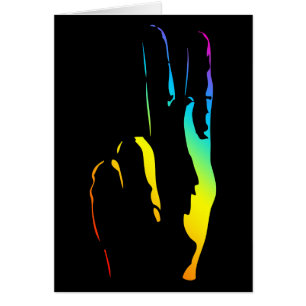rainbow pride peace sign