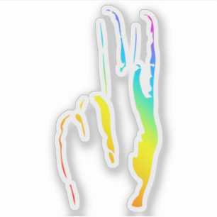 rainbow pride peace sign
