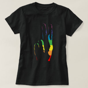 rainbow pride peace sign T-Shirt